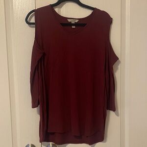 Elegant Maroon Cold Shoulder Blouse
